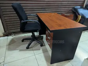 120cm Office Desk, With a Fabric Adjustable Chair