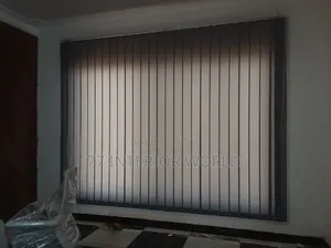 Light Grey Vertical Blinds for Simple Office Space