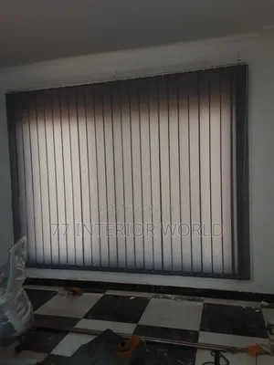 Light Grey Vertical Blinds for Simple Office Space