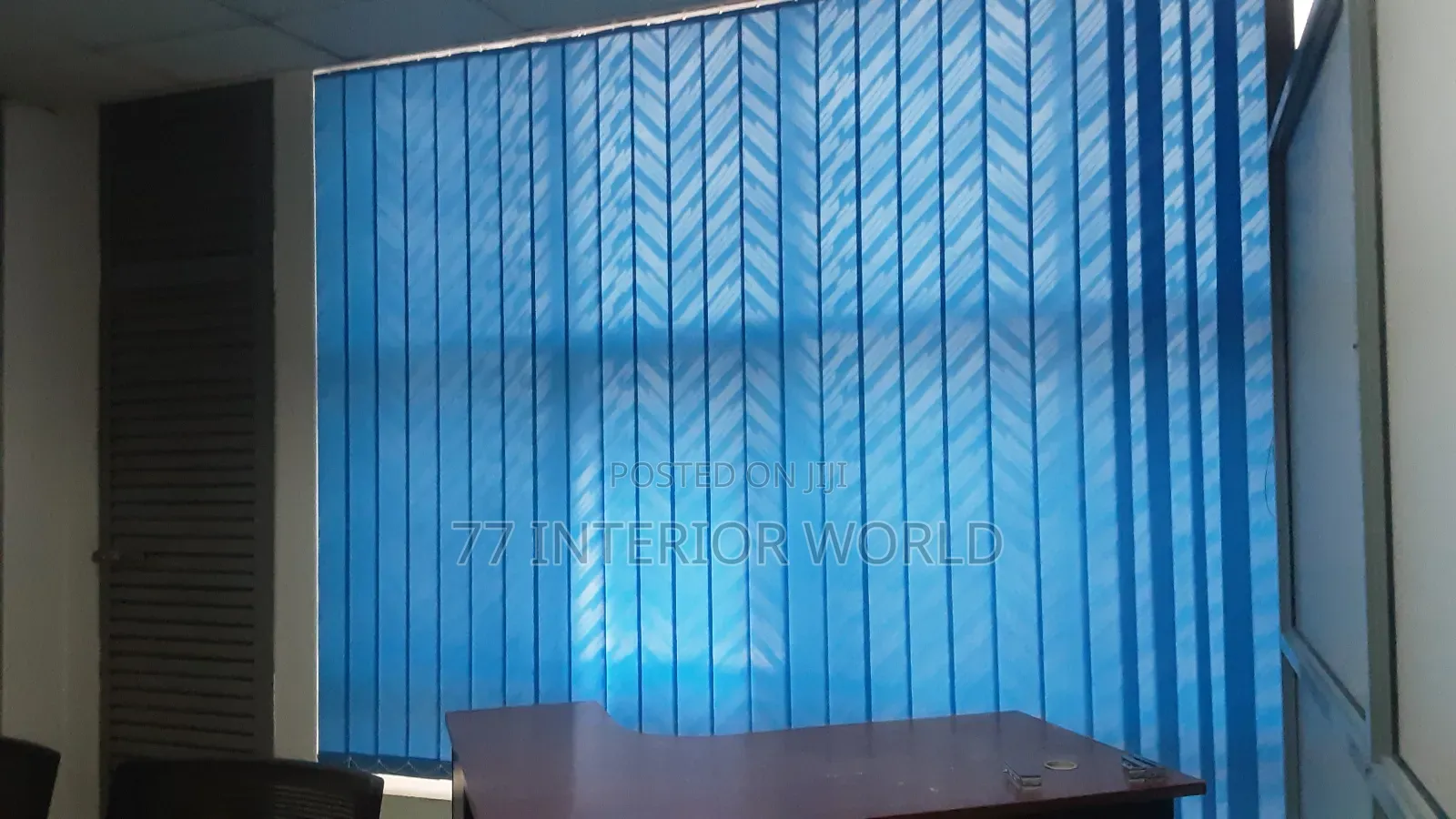 Stripe Blue Office Blinds