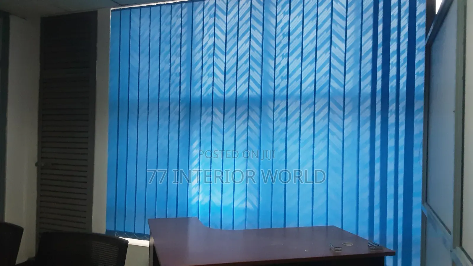 Stripe Blue Office Blinds