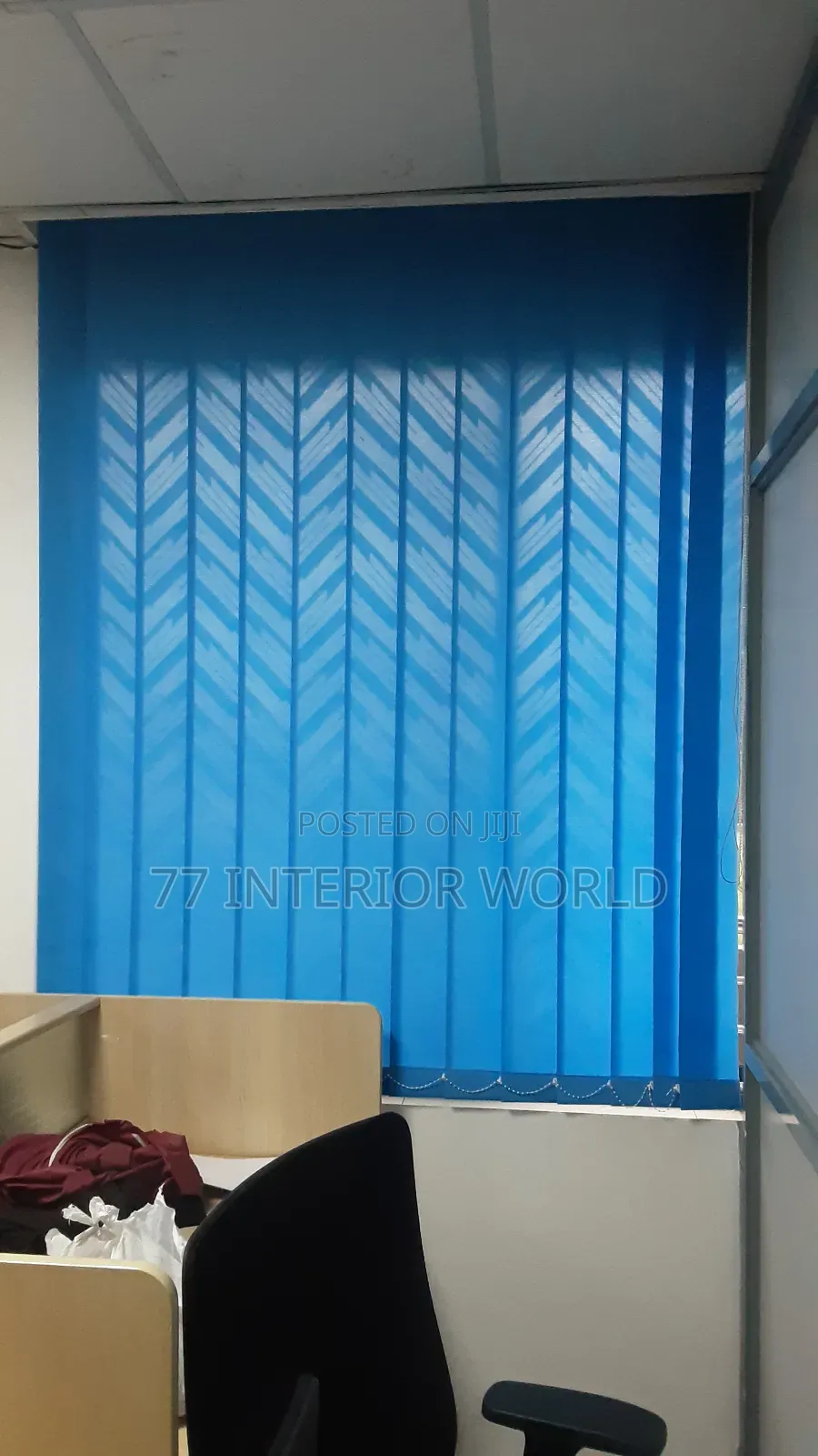 Small Space Blue Window Blinds