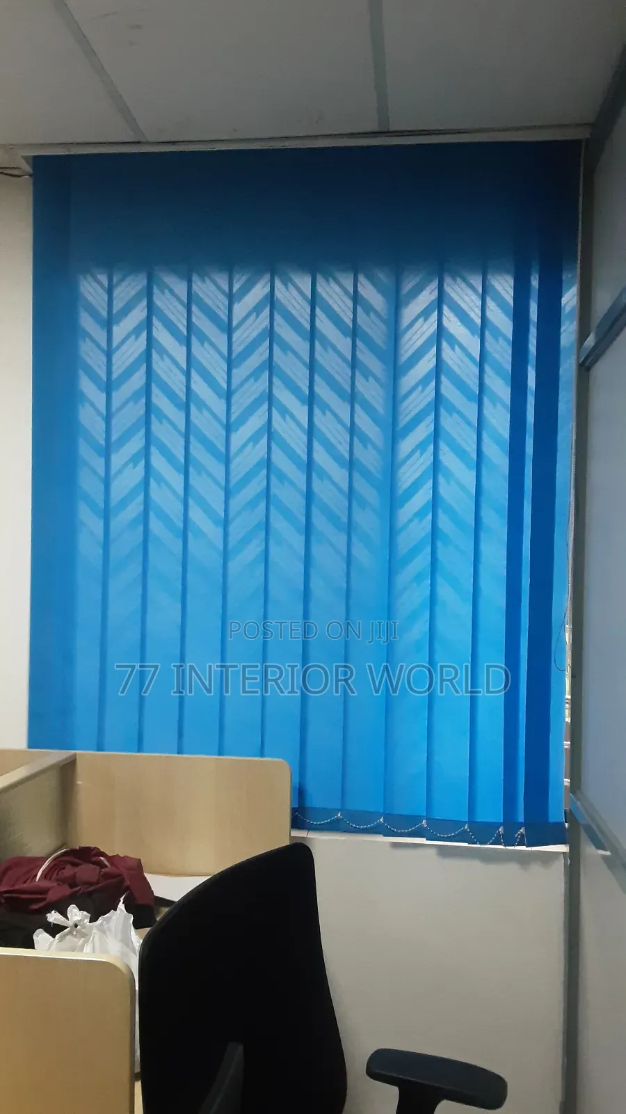 Small Space Blue Window Blinds