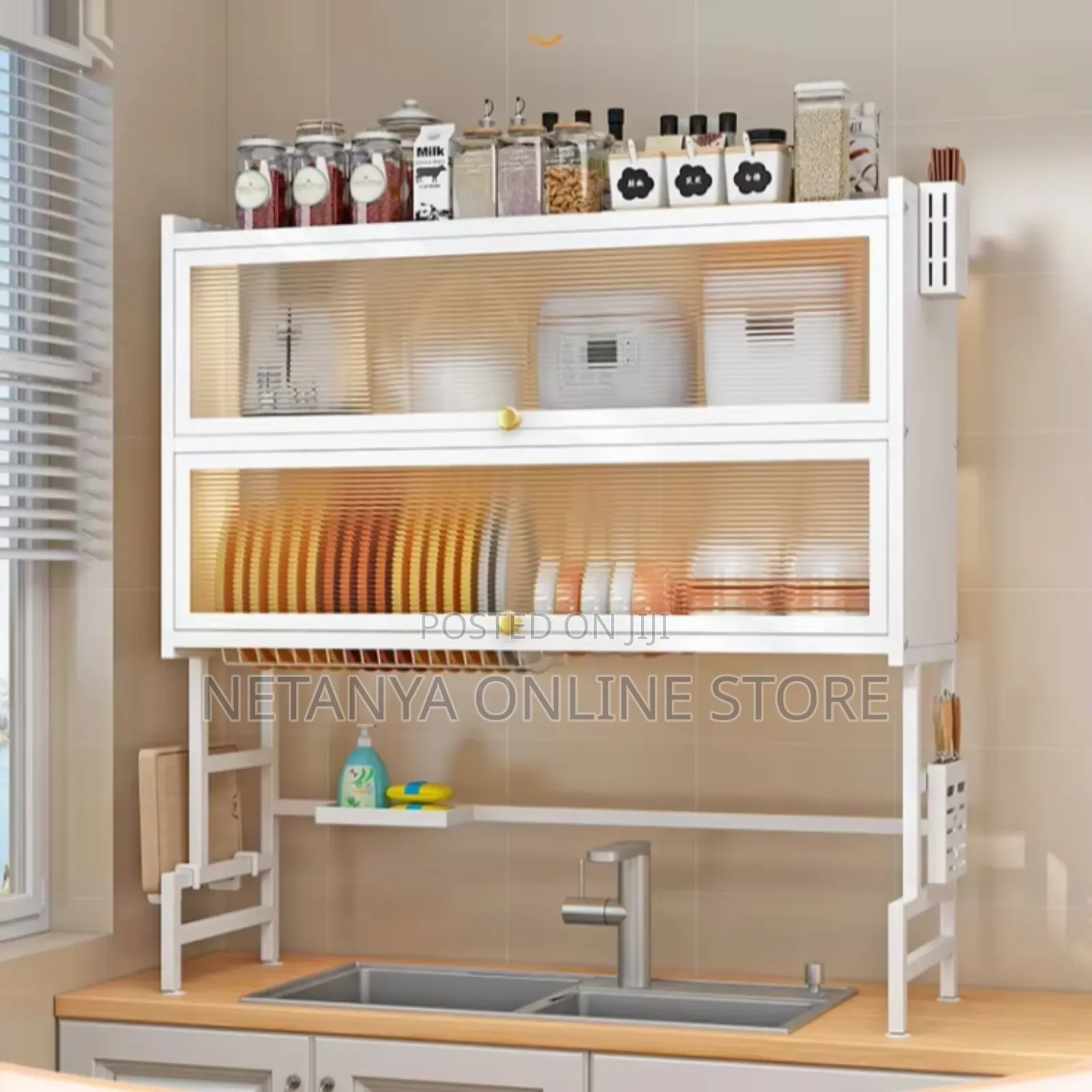 2 Layers Over the Sink Dish Rack With Covers
