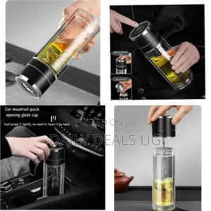 380ml Quick Open and Close Lid Tea Separation Bottle One-Handed Snap