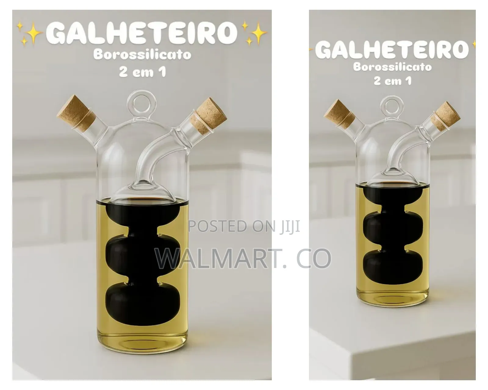 2 in 1 Oil and Vinegar Dispenser Dual Seasoning Jar