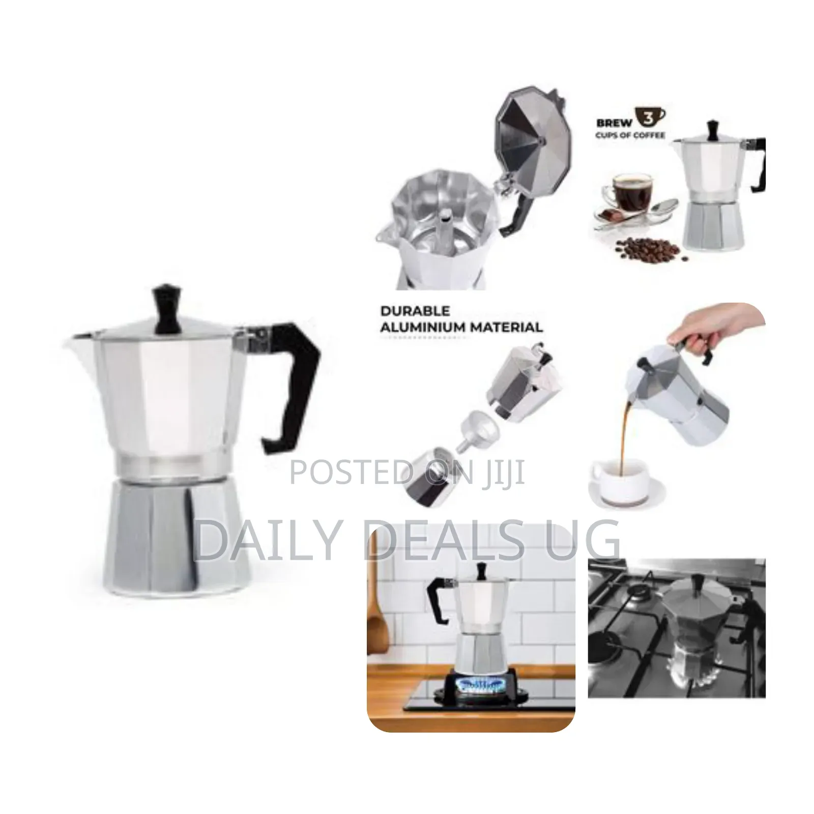 Coffee Maker Moka Pot Top Expresso Latte Stove Percolator 6 Cups 300ml