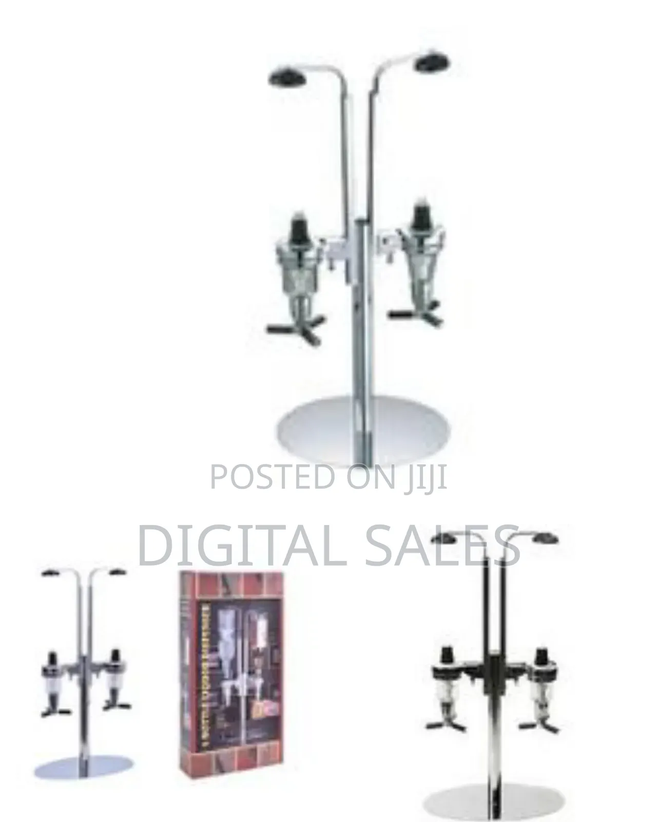 2 Bottle Revolving Bar Butler Drink Liquor Dispenser Stand Alcohol