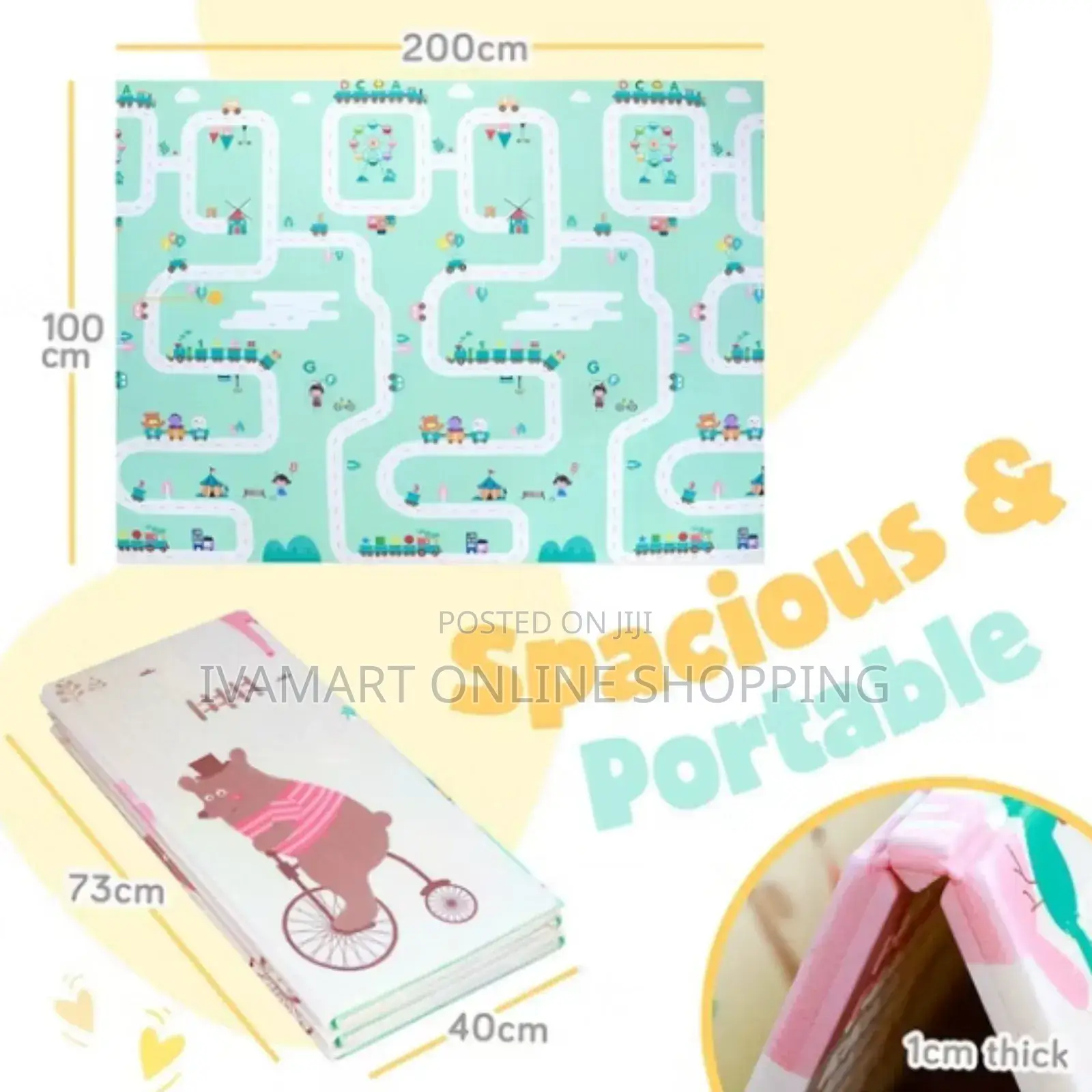 Foldable Baby Play Mats - 200cm X 100cm