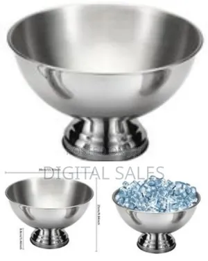 Stainless Steel Ice Bowl Metal Bar Barrel Beer Champagne Wine Large