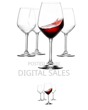 Glass 4 Pieces of Wine Glasses-Colorles