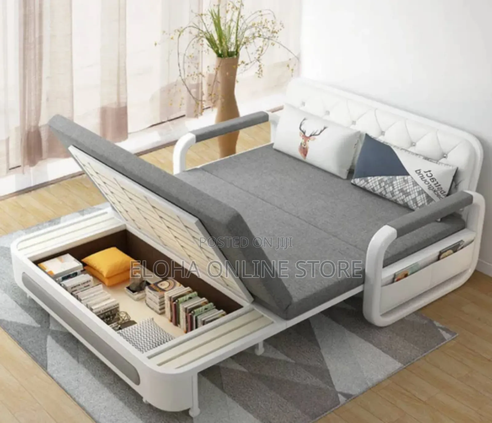 5by6 Double Seater Foldable Sofa Bed With Storage