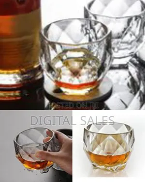 6 Piece Crystal Rum Whiskey Glasses Set Bar Glass for Drinking