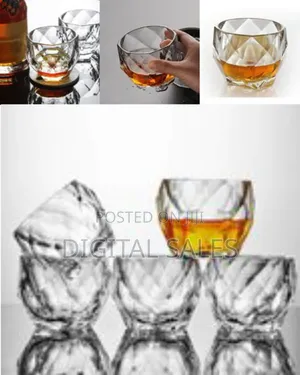6 Piece Crystal Rum Whiskey Glasses Set Bar Glass for Drinking