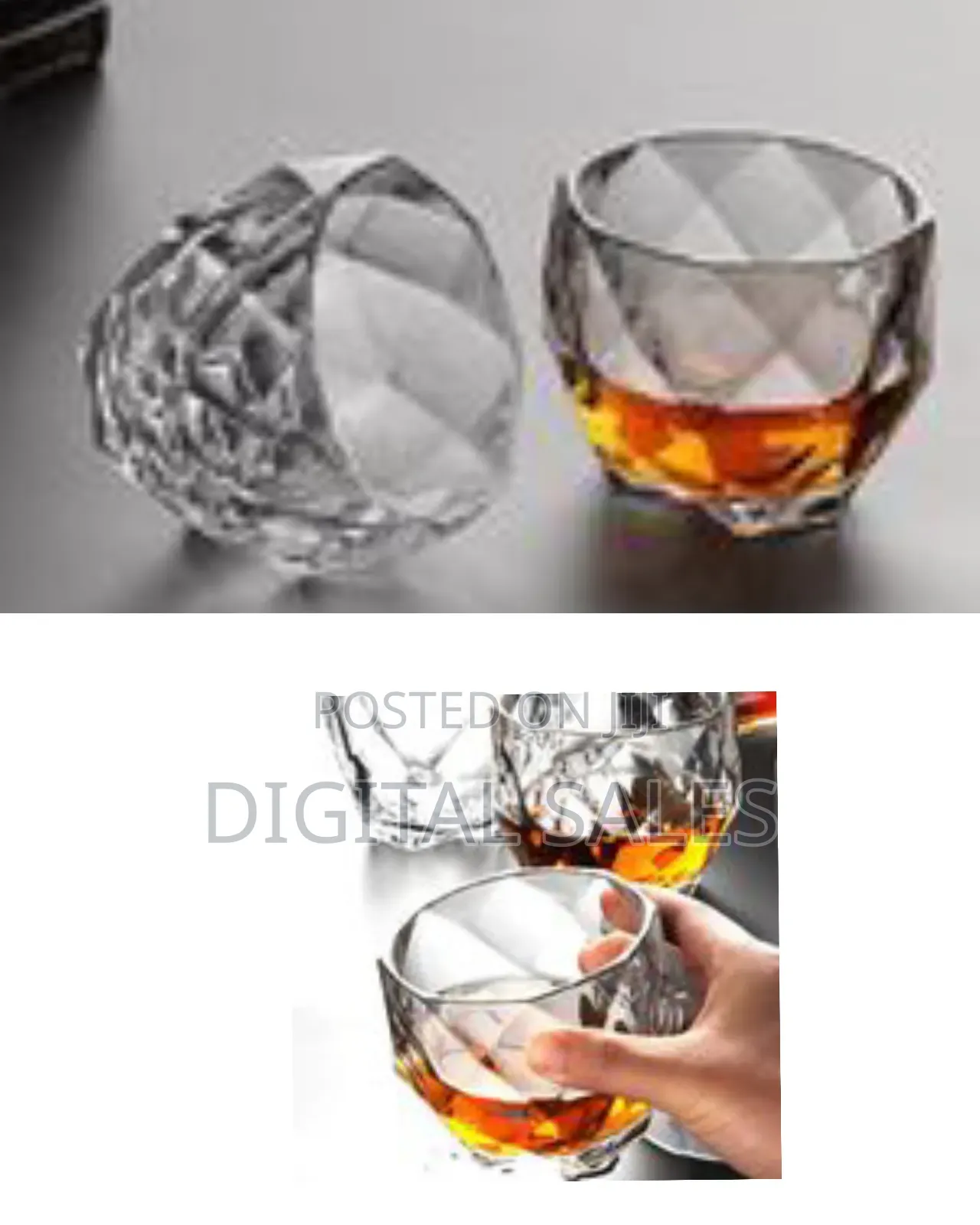 6 Piece Crystal Rum Whiskeyglasses Set Bar Glass for Drinking Bourbon
