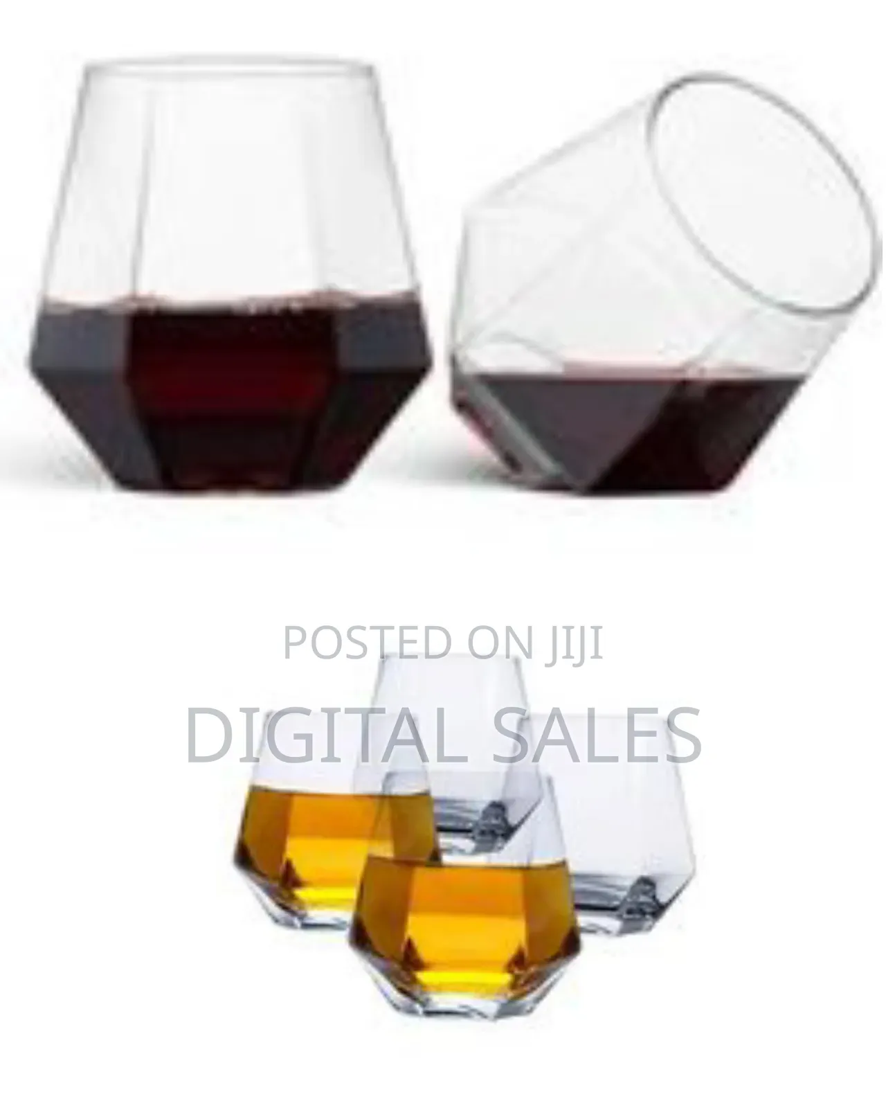 6 Pieces Of Diamond Wine Juice Cup Glasse
