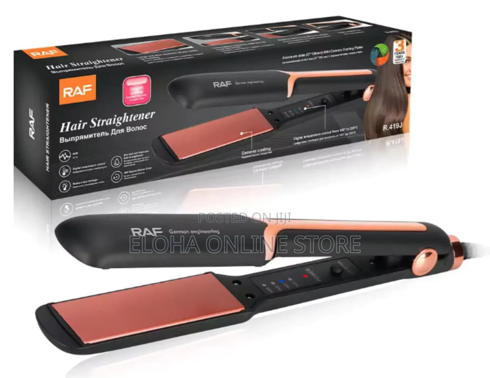 Raf Professional PTC Electric Hair Straightener Iron