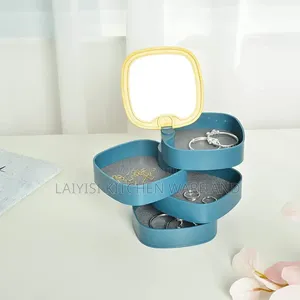 Jewelry Organizer,4 Layer Rotatingbox,Small Storage Box Earring Holder