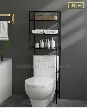 Metallic Toilet Rack Black