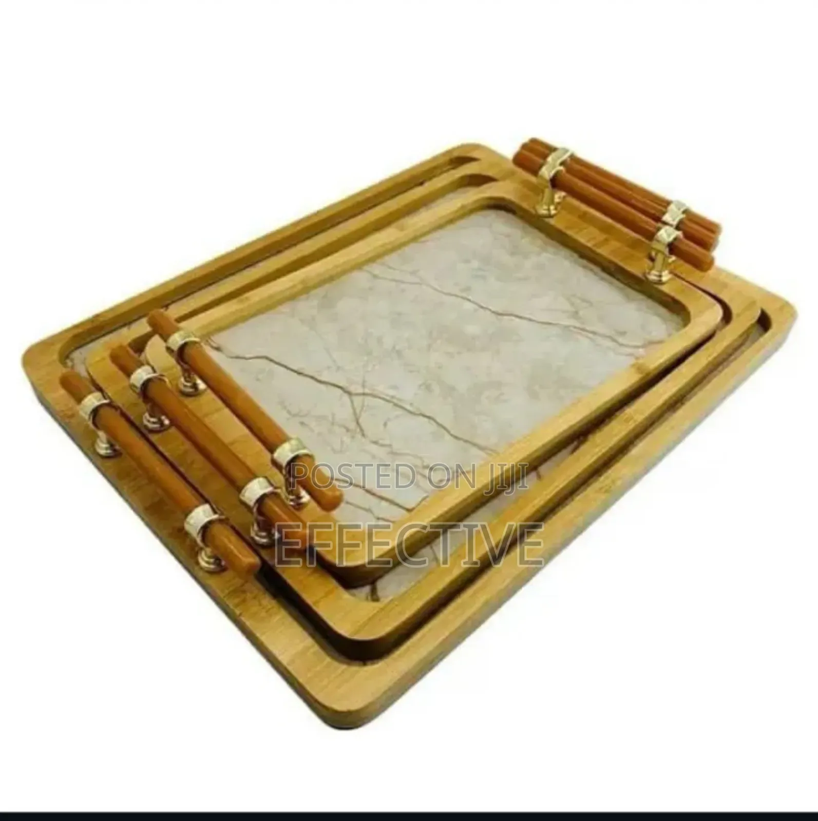 Decorative Wooden Serving Tray Set