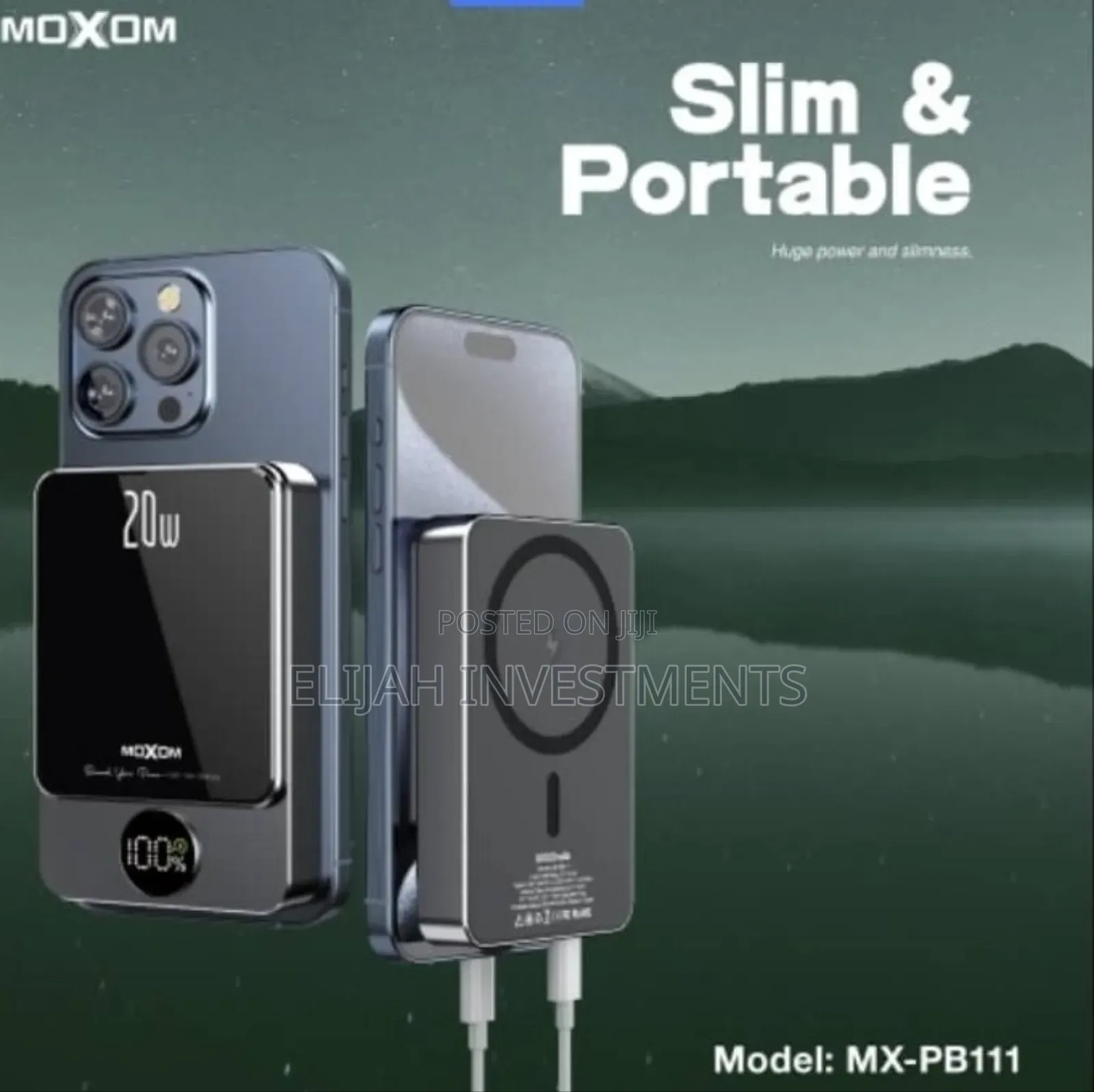 Moxom 10,000mah Wireless Magnetic Wired Power Bank