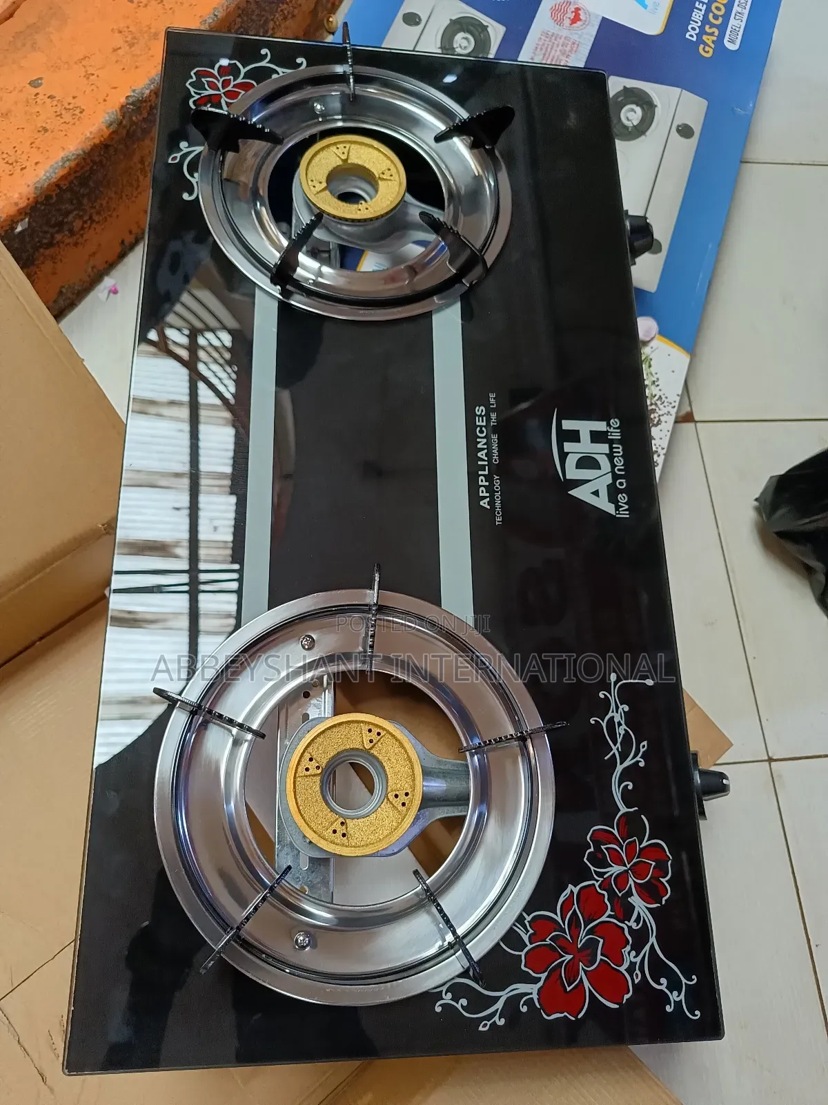 Glass Gas Stove Adh Double Burner Gas Stove