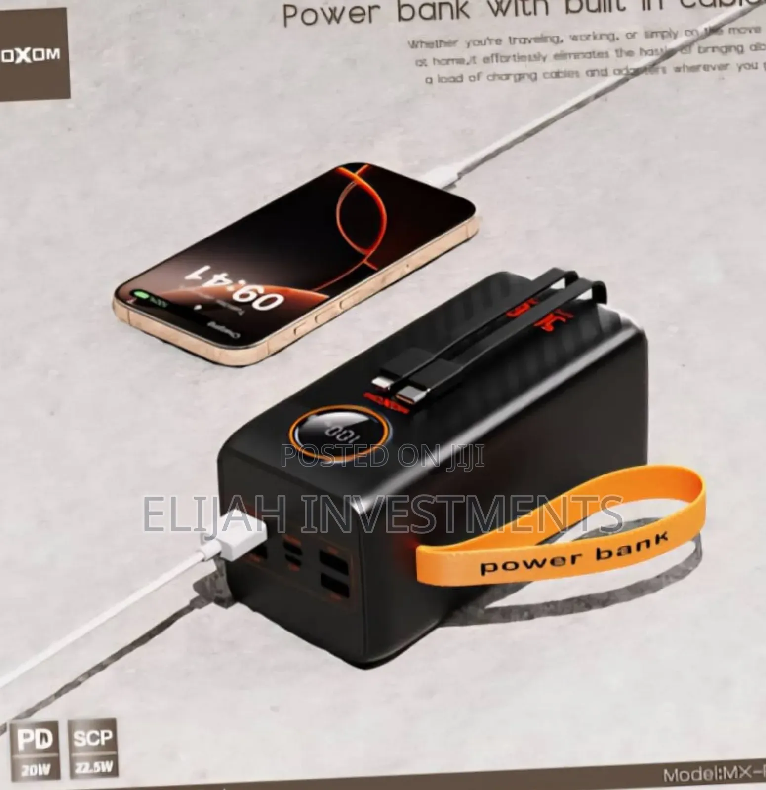 Moxom 50,000mah 22.5w LCD Display Power Bank