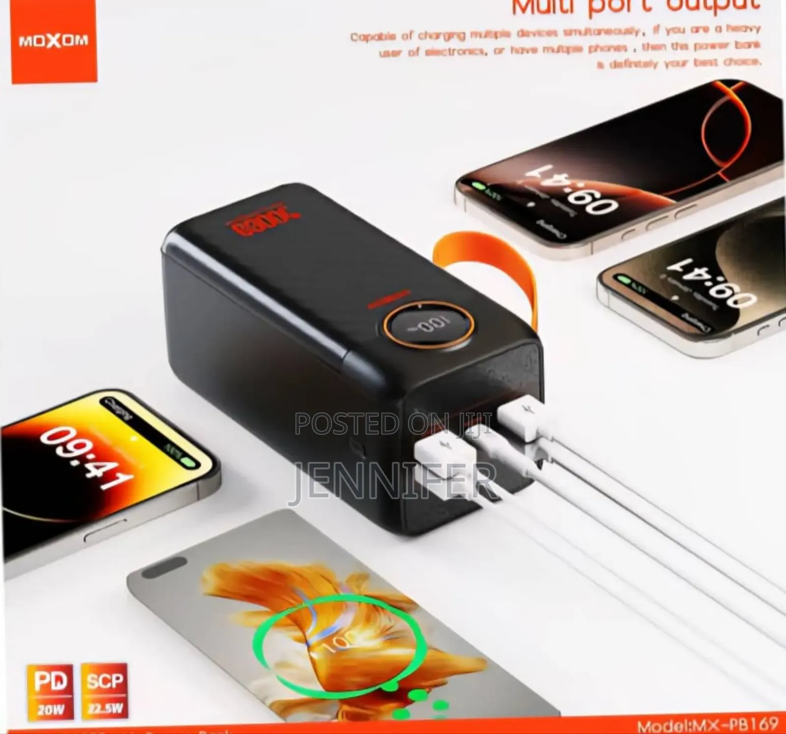 Moxom 50,000mah 22.5w LCD Display Power Bank