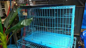Double Door Folding Metal Cage Kennel With Removable Tray