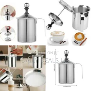 800ml Manual Milk Frother Stainless Steel Double-Layer Manual Milk