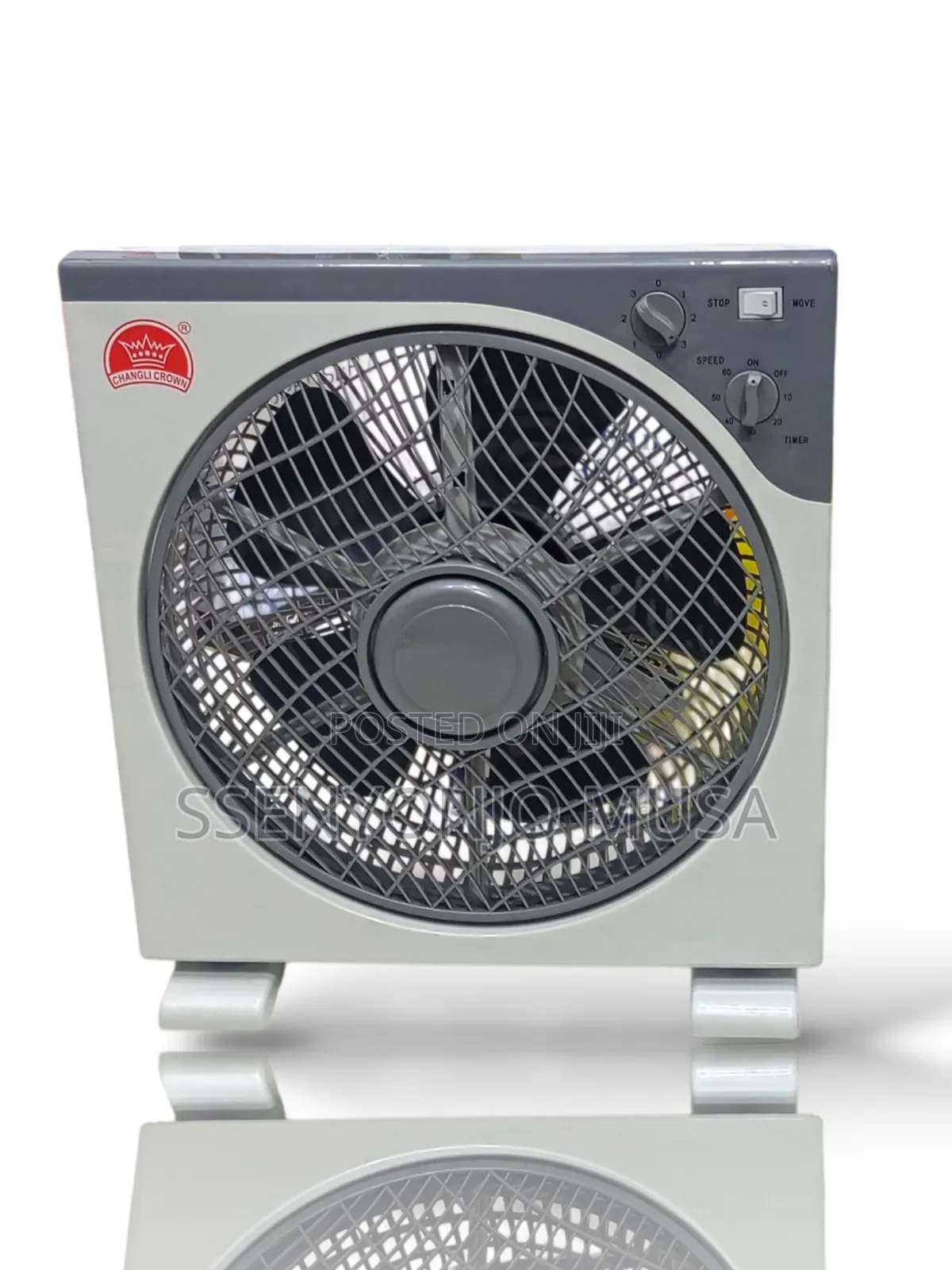 Crown 16-Inch Box Fan - White | Powerful Cooling for Home Office