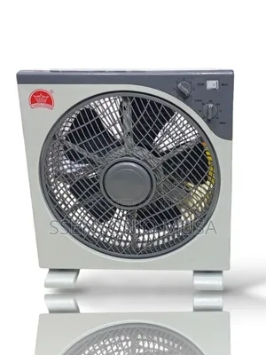 Crown 16-Inch Box Fan - White | Powerful Cooling for Home Office