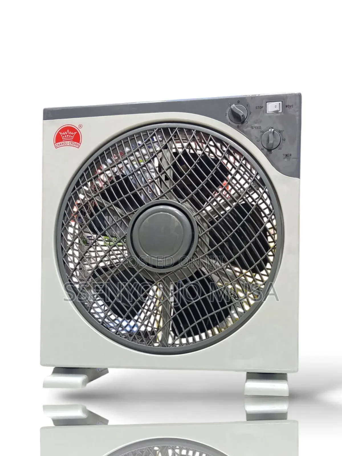 Crown 16-Inch Box Fan - White | Powerful Cooling for Home Office