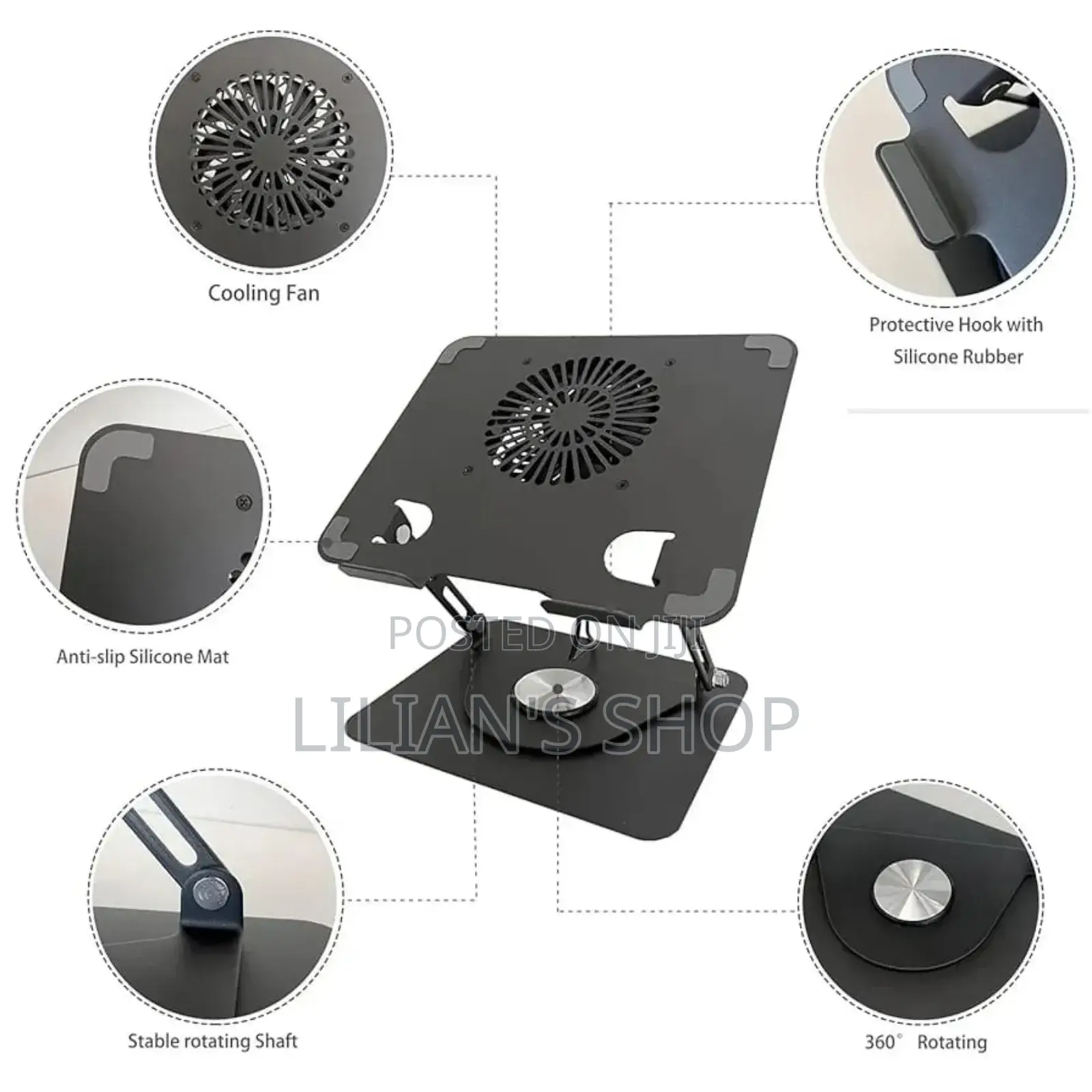 360° Rotating Laptop Stand With Fan
