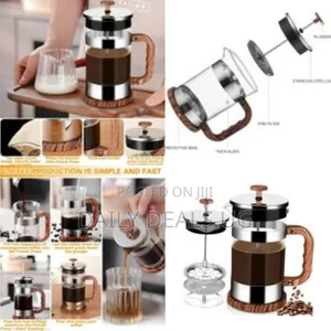 Haus Roland Glass Fench Press Coffee Maker With Stainless Steel Filter