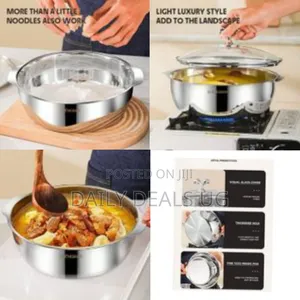 8 Piece Thick Stainless Steel Soup Pots With Glass Lids and Handle