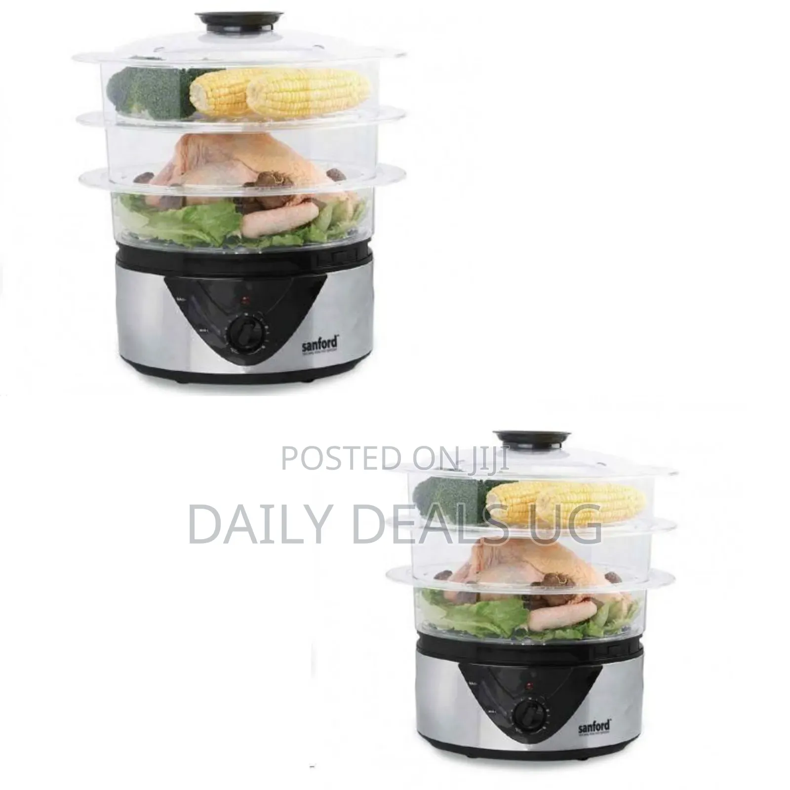 3 Tier Electric Food Cooking Steamer Pot With Display, Timer Function