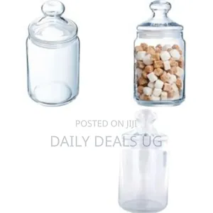 Luminarc Pot Storage Food Club Jar With Lid 1l Glass Tin Bin- Clear