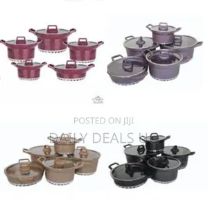 Dissini Regina 10 Pieces Granite Non-Stick Serving Dishes Saucepans