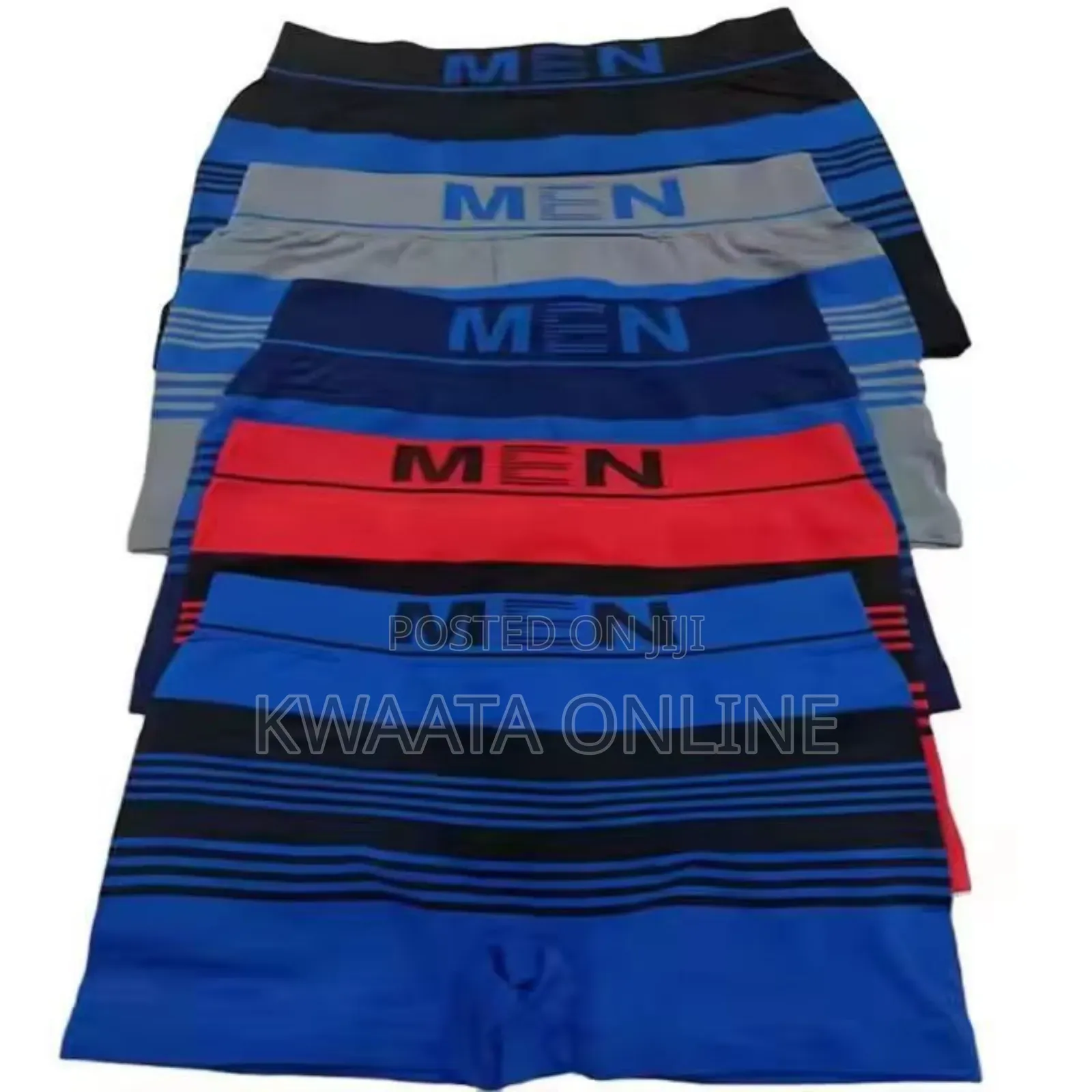 Seamless Mid-Waist Multi-Color Stripes Men's Underwear Boxer Briefs