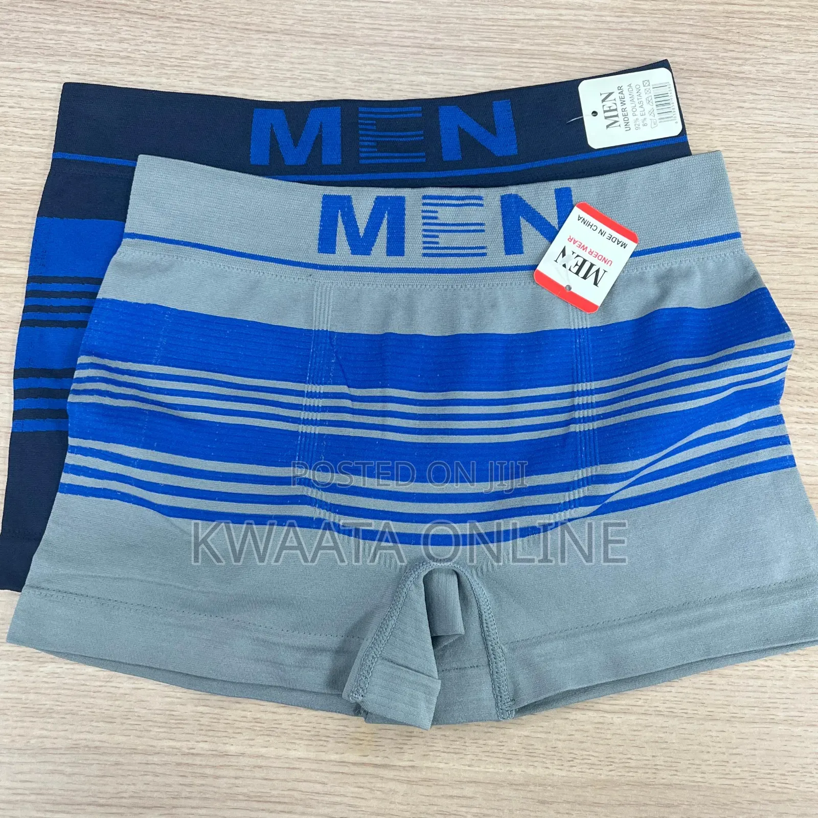 Seamless Mid-Waist Multi-Color Stripes Men's Underwear Boxer Briefs