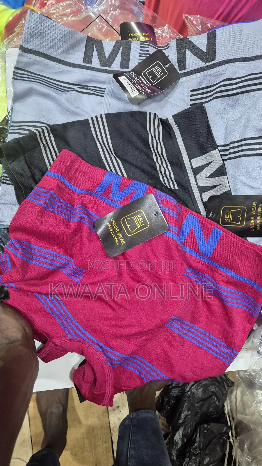 Seamless Mid-Waist Multi-Color Stripes Men's Underwear Boxer Briefs