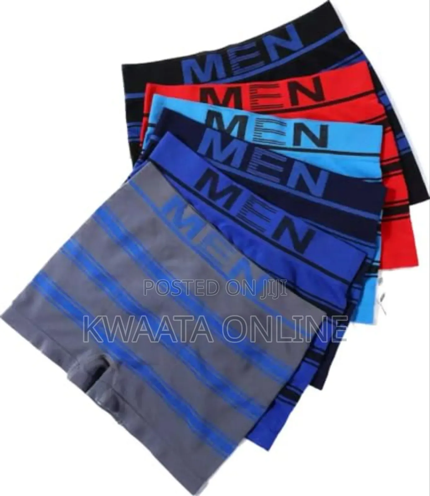 Seamless Mid-Waist Multi-Color Stripes Men's Underwear Boxer Briefs