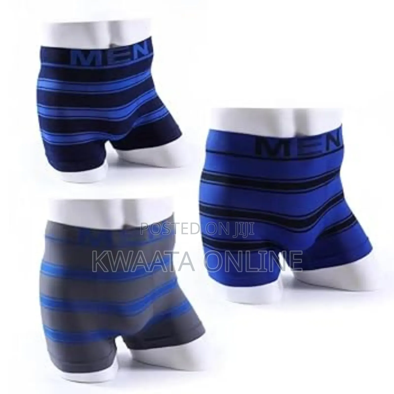 Seamless Mid-Waist Multi-Color Stripes Men's Underwear Boxer Briefs