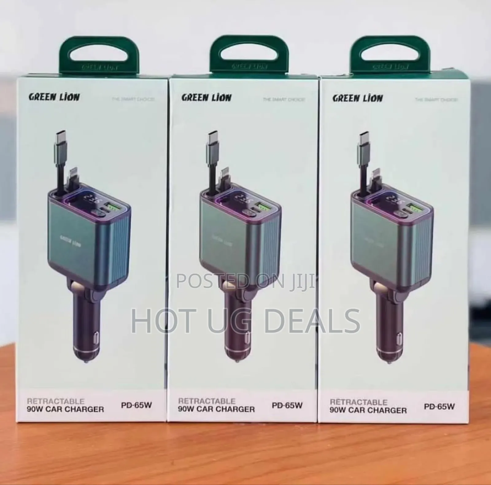 Green Lion Retractable 90w Car Charger