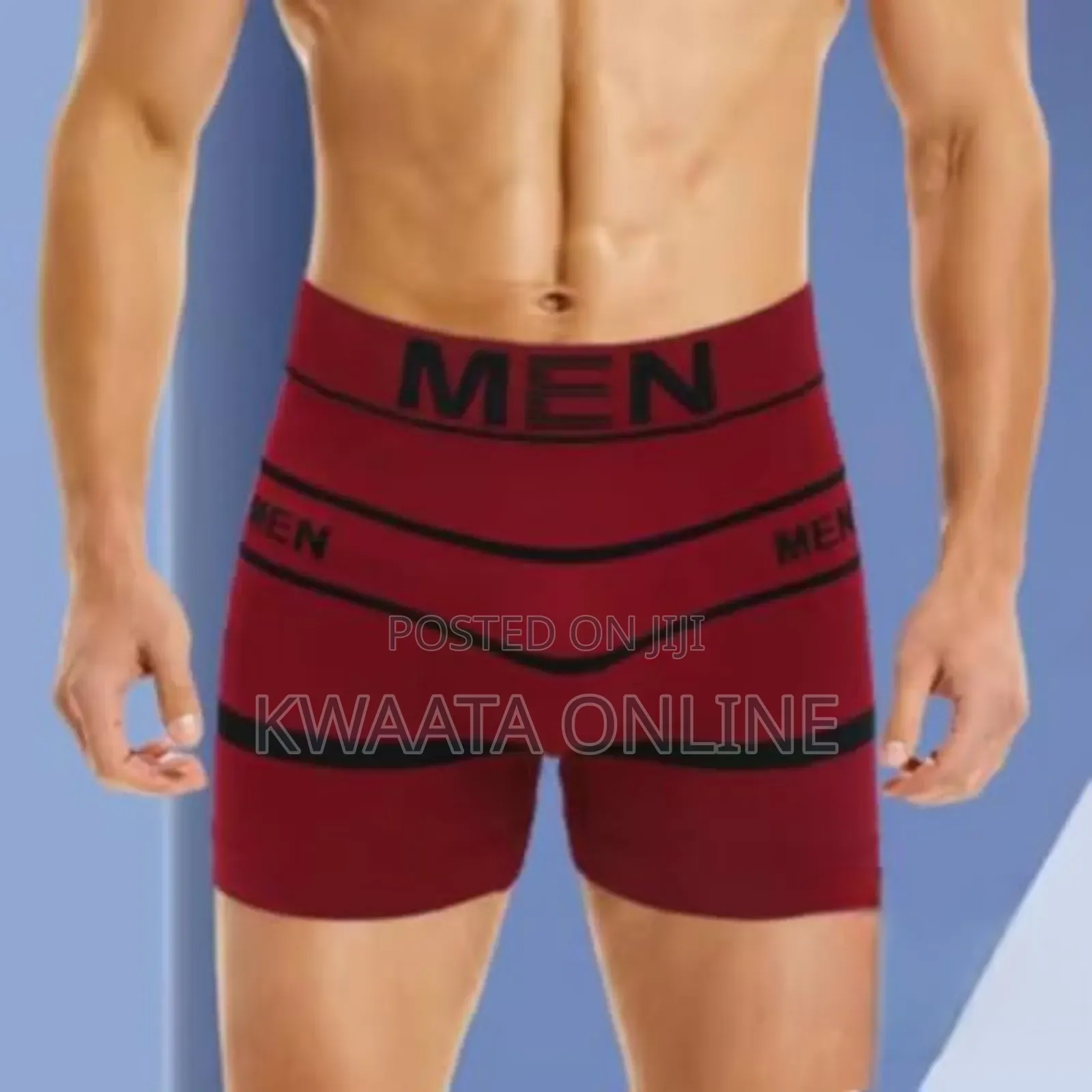 Seamless Mid-Waist Multi-Color Stripes Men's Underwear Boxer Briefs