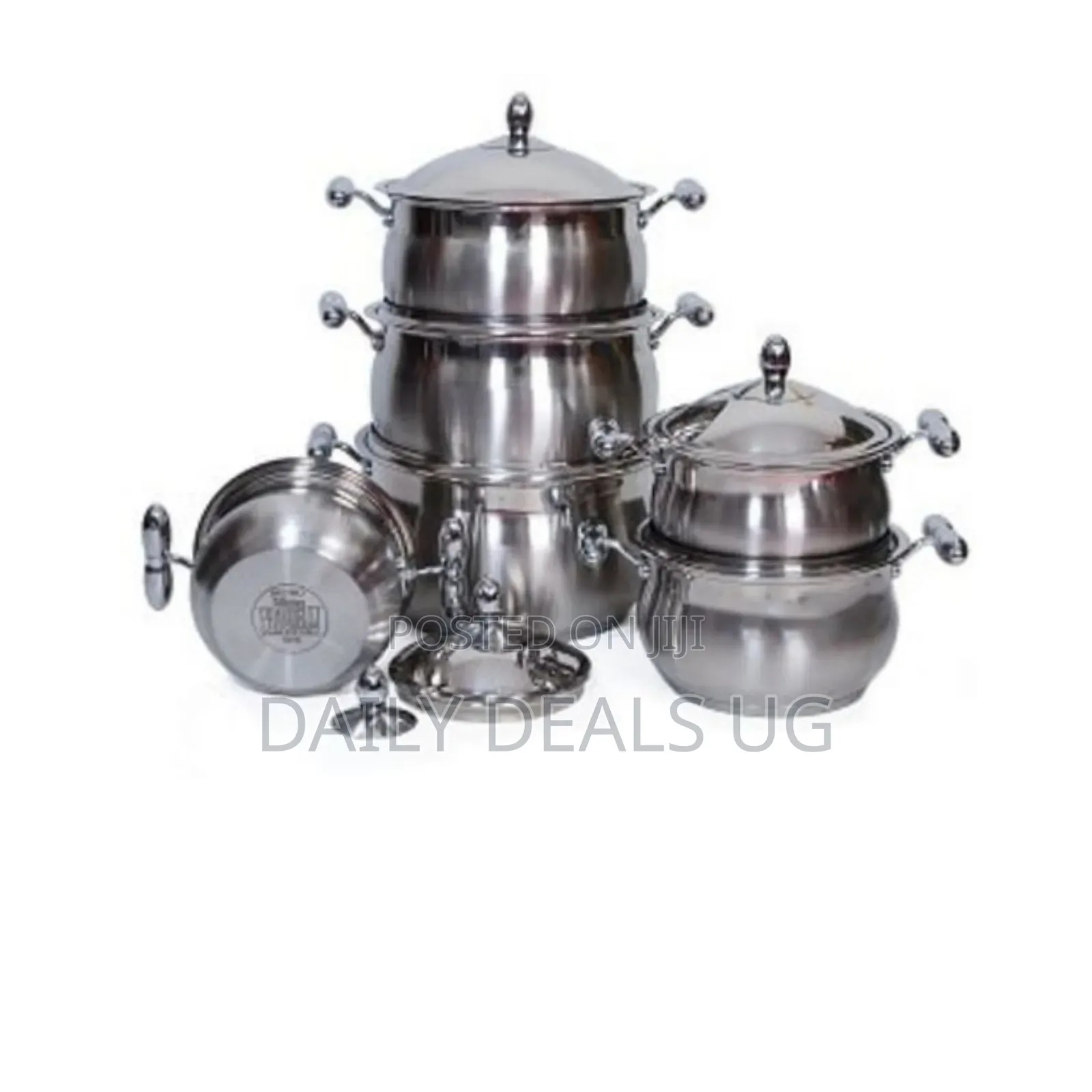Regail 12 Piece Heavy Stainless Steel Saucepans Cookware Pots - Silver