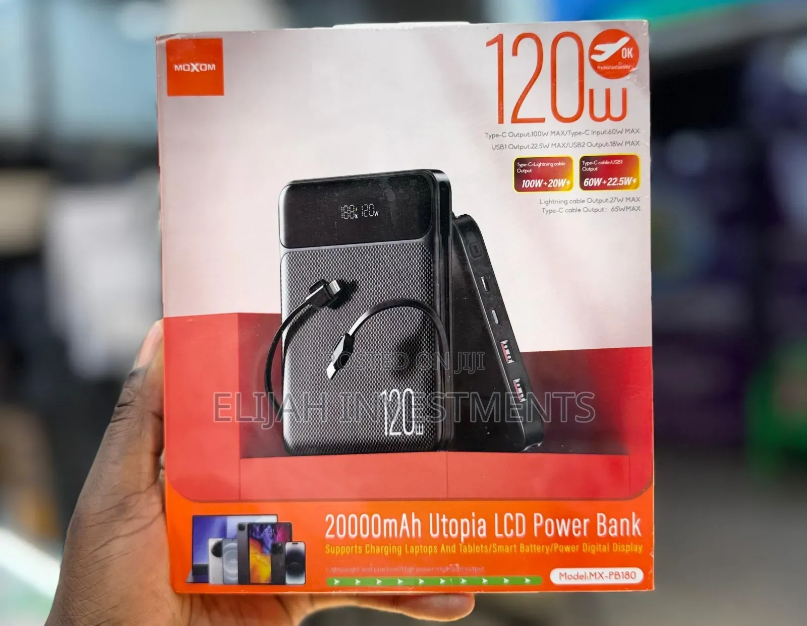 Moxom 120w 20,000mah LCD Power Bank