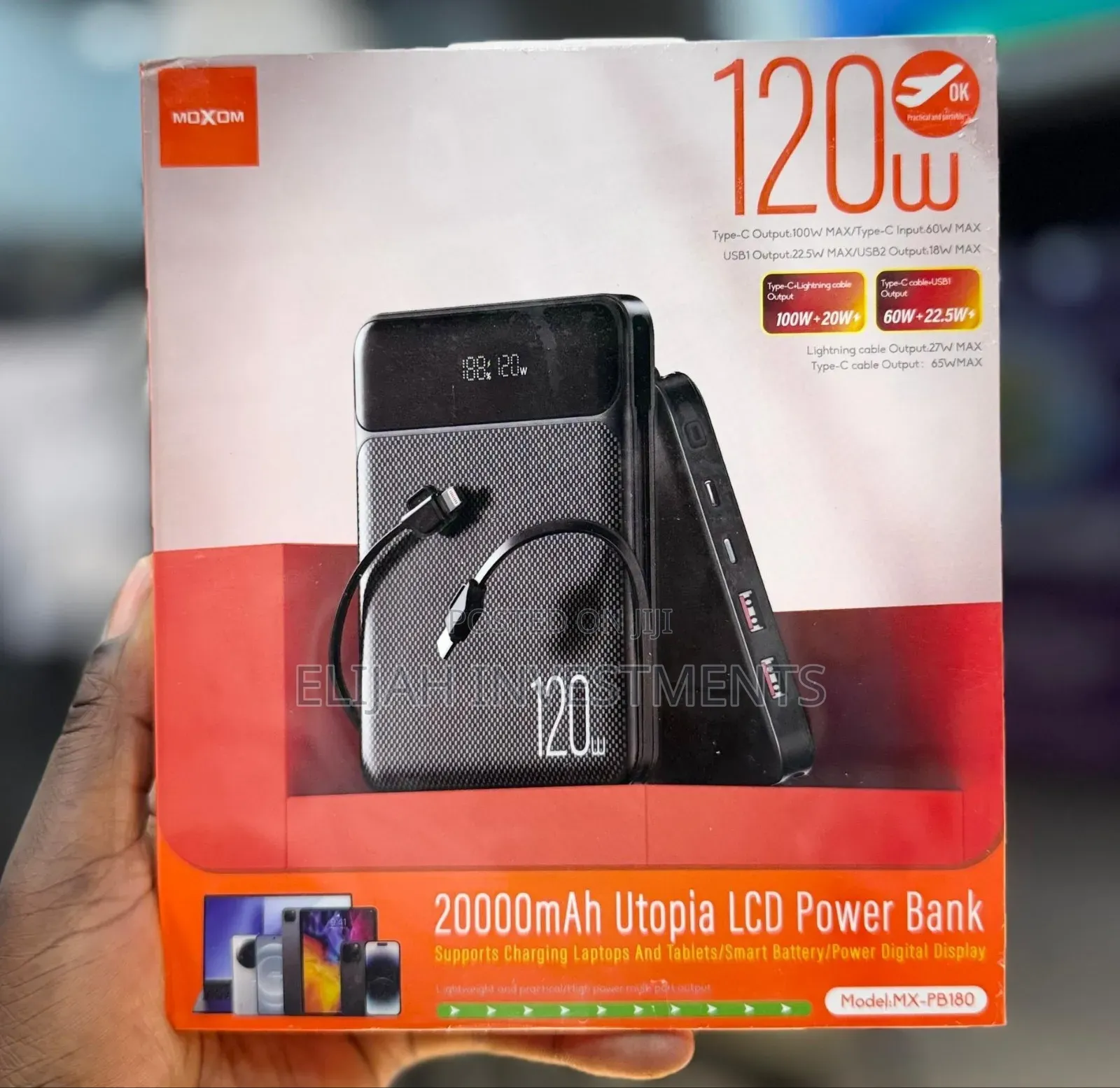 Moxom 120w 20,000mah LCD Power Bank