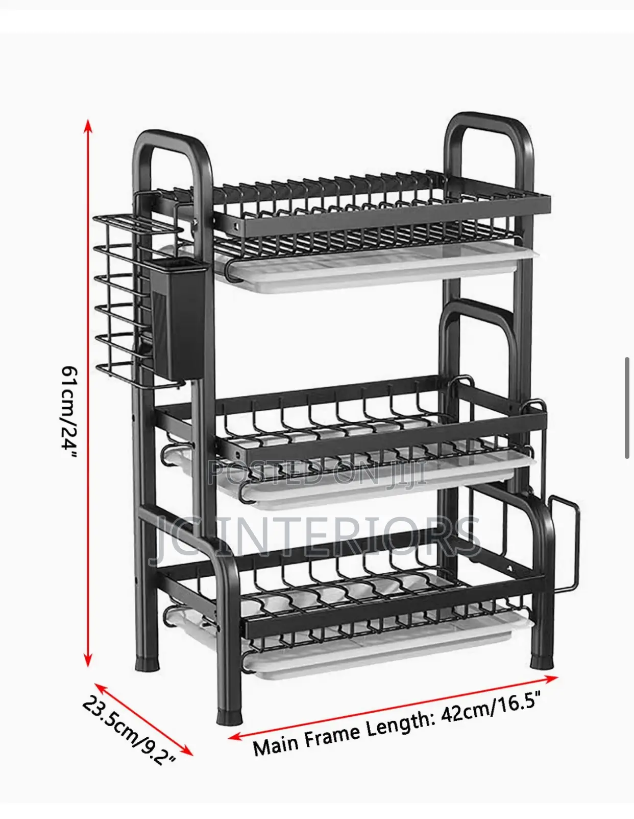 3 Tier Dish Drying Rack,Space Saving Stainless